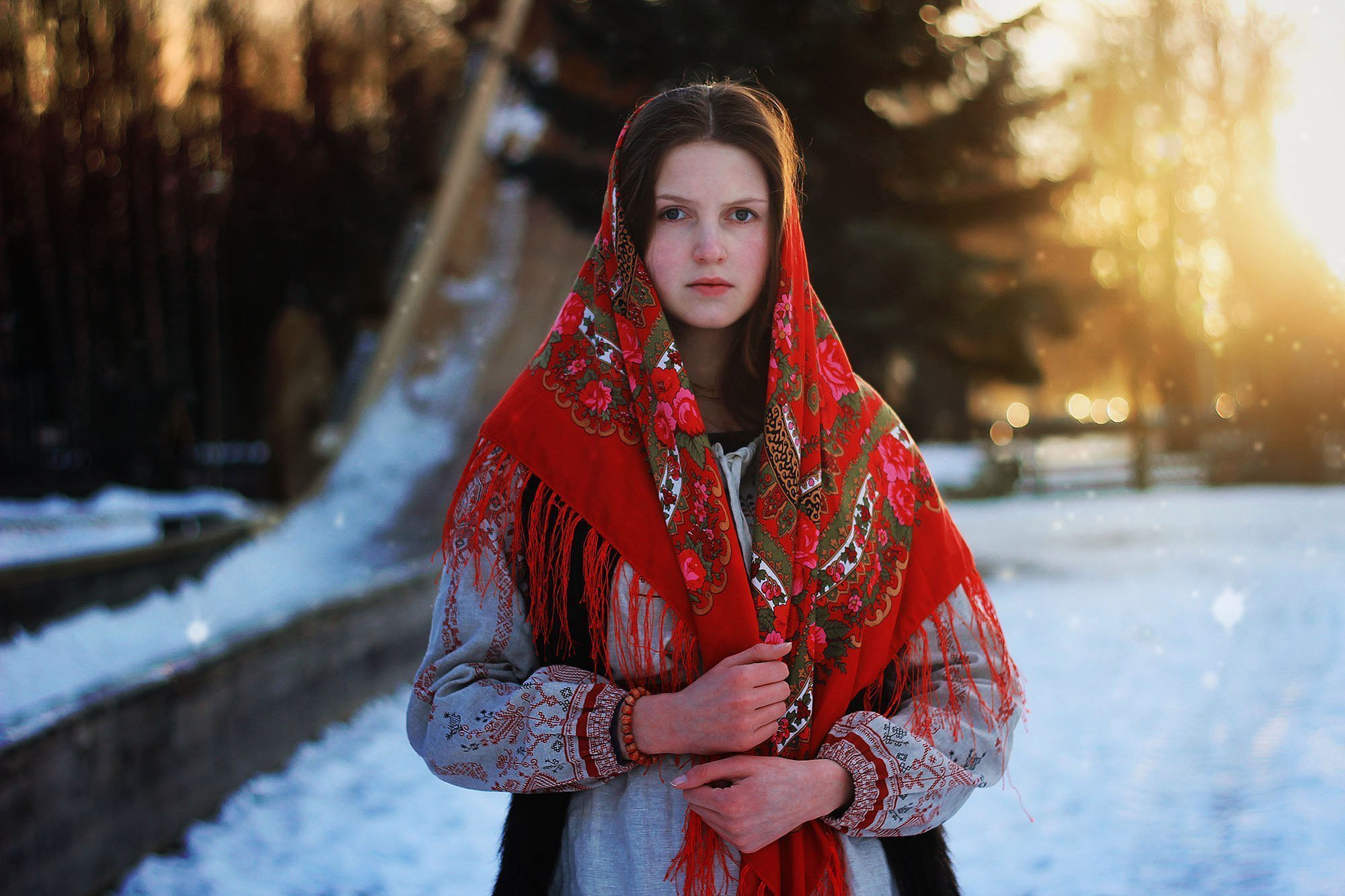 Girls in Slavic costumes in Guarulhuis